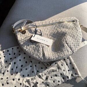 New with tag Clare V Grande Fanny in cream